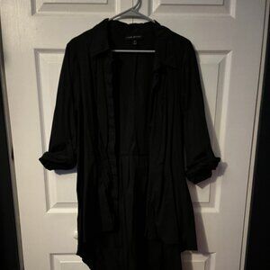 Lane Bryant Size 18 Black Button-Up Dress